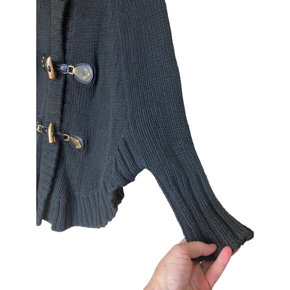 Michael Kors Poncho Style Sweater Coat with Gold Tone‎ Toggles XS - Picture 5 of 9